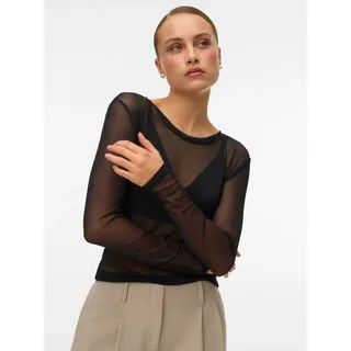 Vero Moda VMLOVA LS MESH TOP JRS NOOS Schwarz XL