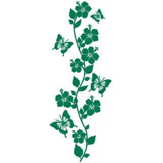 Samunshi® Blumenranke Wandtattoo lang 30 x 80cm grün