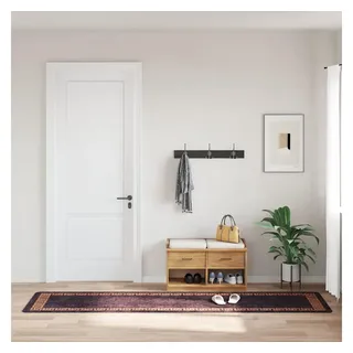 vidaXL Lia Kurzflorteppich 80 x 300 cm Schwarz/Gelb