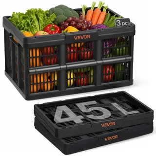 Vevor Klappbox 45 L 3-tlg. Schwarz