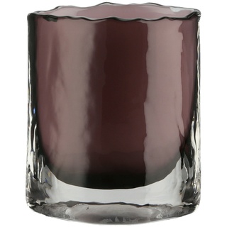 Vase , lila/violett , Glas  , Maße (cm): B: 12 H: 14 T: 6