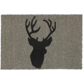 Relaxdays Hirsch 45 x 62 cm Grau/Schwarz
