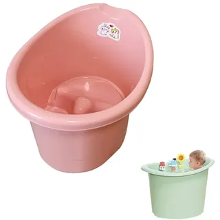 Badewanne für Kleinkinder,Baby Badewanne mit Badewannensitz,Größeres Bad für größere Kinder,Kinderbadewanne 0-3 Jahre (Rosa)