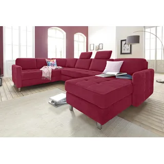 sit&more Wohnlandschaft Kunstleder U-Form 2-Sitzer Rot