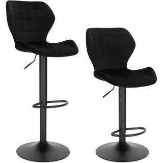 Woltu Barhocker 2er Set 60-82 cm Schwarz