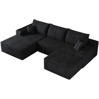 ComfortXL Wohnlandschaft, Schwarz, Textil, 175x83x270 cm, Wohnzimmer, Sofas & Couches, Wohnlandschaften, Wohnlandschaft U-Form