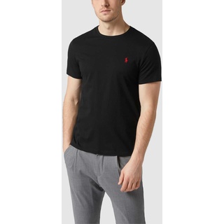 Custom Slim Fit T-Shirt mit Logo-Stickerei, Black, L