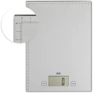 ADE Digitale Briefwaage mit XXL-Wiegefläche und aufgedrucktem Lineal | bis zu 20 kg