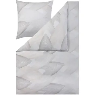 Estella Bolzano Blätter Seide Grau 155 x 220 cm + 80 x 80 cm