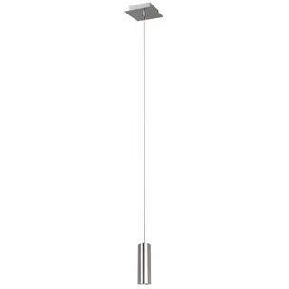 TRIO Leuchten LED Pendelleuchte Metall Silber Ø 6cm inkl. GU10 LED, dimmbar, LED wechselbar, Warmweiß, kleine Esstisch-Lampe einflammig hängend, für Kücheninsel & Nachttisch silberfarben