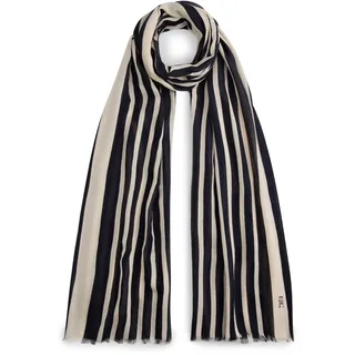 Modeschal TOMMY HILFIGER "ELEVATED CHIC", Damen, schwarz-weiß (space blau), Web, Baumwollmischung, gestreift, Modetücher, Einheitsgröße