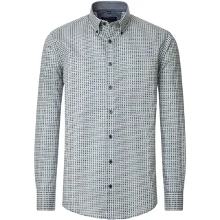 Langarmhemd CASAMODA "CASAMODA Freizeithemd Langarm Print", Herren, Gr. XL, Normalgrößen, blau (türkis), 100% Baumwolle, bedruckt, lässig geschnitten, Hemden