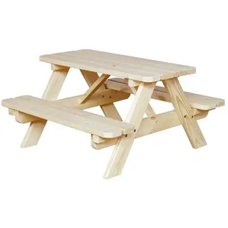 osoltus Gartenbank Picknicktisch Kinder Gartentisch Jimmy Kiefer Holz 90x85cm
