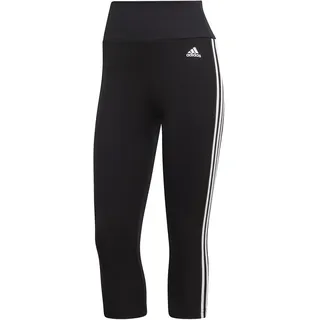 adidas Designed To Move High-Rise 3-Streifen Sport 3/4-Tights Damen Schwarz XS