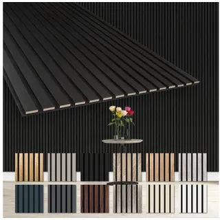 Hexim Wanddekoobjekt (Akustikpaneele 278x60cm Holz Comfort - flexible Holzpaneele Platten Lamellenwand MDF Wandpaneele Lamellenverkleidung Wandverkleidung schalldämmend 1.67m2 Black Edition)