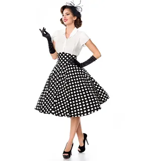 Belsira Tellerrock Frauen Mittellanger Rock schwarz Rockabilly - L