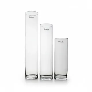 Glas Vase Deko-Vase Klarglas Zylinder gerade, 30-50cm hoch, Wohnzimmer (40x10cm)
