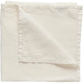 Costa Nova Stoffserviette Luisa: 100% Leinen, Hergestellt in Portugal, Elegante Leinenserviette mit offenem Saum, Maschinenwaschbar & Vielseitig kombinierbar, Tofu/Weiß, 50 x 50 cm