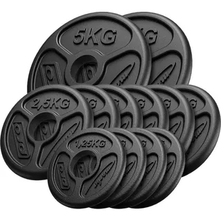 Marbo Sport Olympia Hantelscheiben Gusseisen Set 30 kg schwarz