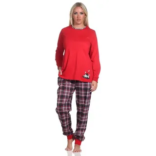 normann Schlafanzug Bündchen Karohose - 75743 in rot | 56/58