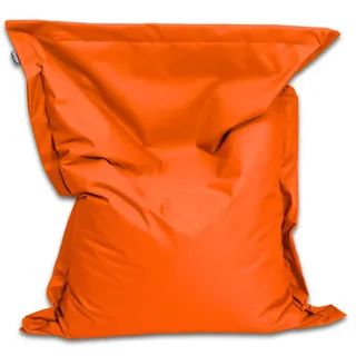 BuBiBag Sitzsack 145x100 cm mit Füllung – Handgefertigt – Bean Bag Indoor & Outdoor – Liegekissen Bodenkissen Erwachsene – wasserabweisend bequem – Neonorange