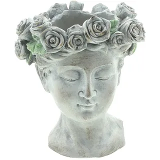 Dekoleidenschaft Rosenkrone 15 x 15 x 18 cm Grau