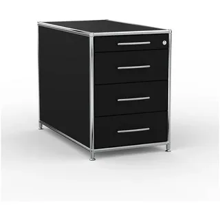 Versee Aktenschrank Büro Standcontainer – 60 / 80 cm, 3 oder 4 Schubladen, Farbauswahl (Schubladencontainer für Büro und Home-Office, 1 Standcontainer) robust & kratzfest, 50kg belastbar schwarz 43,5 cm x 61 cm x 80 cm