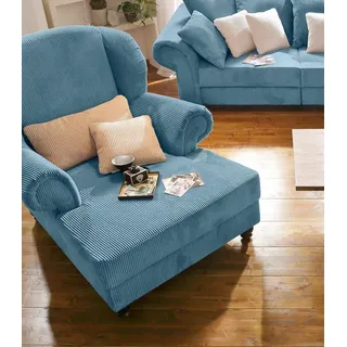 Home affaire XXL-Sessel King Henry, Sessel, Ohrensessel, Relaxsessel, Big Sessel, Breite 121cm, mit Federkern, in legerer Polsterung und losen Kissen grün