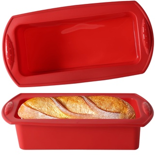 WUFANC Brotbackform Silikon 2 Stück - Silikon Backform Kasten aus Hochwertigem Hitzebeständigem Silikon - Kastenform Kuchen, Antihaftbeschichtung, Leicht zu reinigende, für Kuchen und Brot