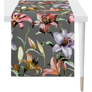Tischläufer APELT "5602 SUMMERTIME, Sommerdeko, Sommer", bunt (anthrazit, bunt), B:48cm L:140cm, Baumwolle, Tischdecken, Digitaldruck