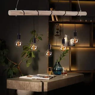 Vintage Pendel Decken Leuchte Holz Balken Hänge Lampe Wohn Zimmer Strahler
