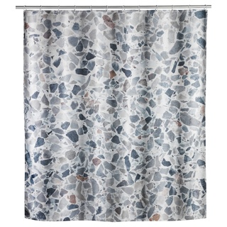 WENKO Duschvorhang Terrazzo, Textil-Vorhang fürs Badezimmer, mit Ringen zur Befestigung an der Duschstange, waschbar, wasserabweisend, 180 x 200 cm