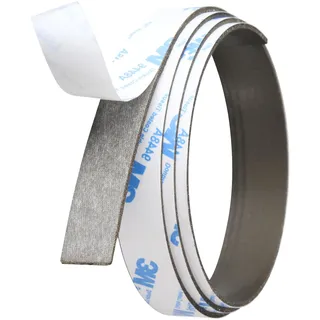 Neodym Magnetband, selbstklebend, extra stark 15 mm | 480 g/cm2 | 1 m | 1,5 mm, Neodym, Kautschuk, schwarz, grau