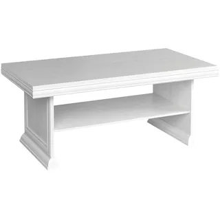 Feldmann-Wohnen Couchtisch Kora, 125x65cm mit Ablage andersen pinie rustikal weiß