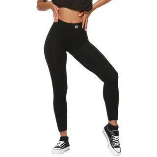 STARK SOUL Damen Leggings Ribbed, Blickdicht, Fittness-Leggings gerippt | Schwarz | Größe: M-L - M-L