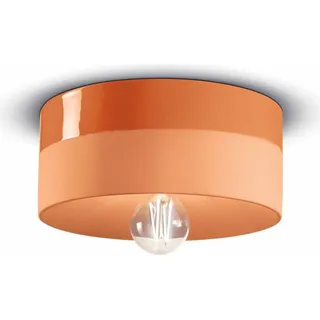 Deckenlampe Keramik Ø 25 cm Orange E27 rund Retro Design Keramiklampe - Orange