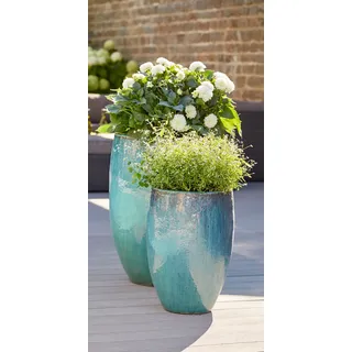 Vase Genna - 2er Set - Ozeanblau