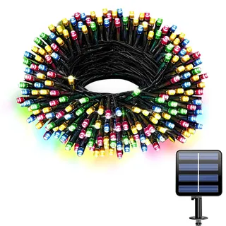 Electight Bunte Lichterkette Außen, Solar Lichterkette 10M 100 LED | IP65 Wetterfest Solarlichterkette 7 Farben LED Leuchtet 8 Modi für Outdoor, Garten, Bäume, Hochzeiten, Partys, Weihnachten