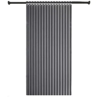 Agger Duschvorhang Wasserdichter Magnet-Falt-Duschvorhang, Verdickter Leinenoptik-Vorhang Breite 200 cm (1-tlg), Ideal für Badezimmer, Türrahmen, Schlafzimmer und als Raumteiler grau 200 cm x 200 cm
