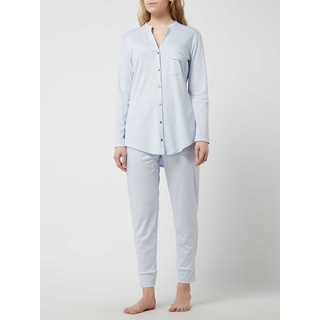 Pyjama aus merzerisierter Baumwolle Modell 'Pure Essence', Blau, L