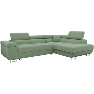 Mirjan24 Ecksofa Torezio Cord 2-Sitzer Grün
