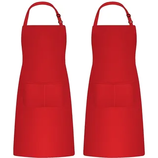 Catime 2 STK Kochschürze für Männer Damen, Backschürze mit 2 Taschen für Küche, Malerschürze Erwachsene Latzschürzen Apron Einstellbar für Gartenarbeit