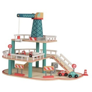 Egmont Toys Spiel-Parkhaus Parkhaus mit Kran Holzspielzeug 3 Stöckig mit Kran
