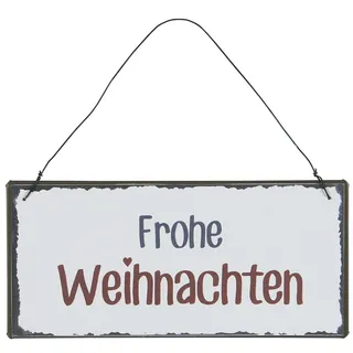 ib laursen Schild FROHE WEIHNACHTEN weiß rot grau aus Metall Metallschild
