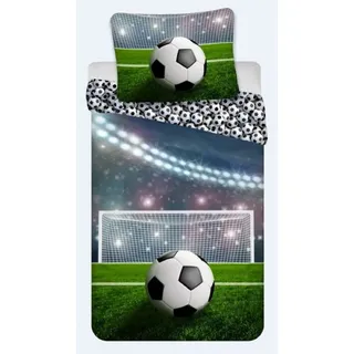 BrandMac Kinderbettwäsche Bettwäsche Fußball Kissenbezug 80 x 80 cm Bettbezug 135 x 200 cm