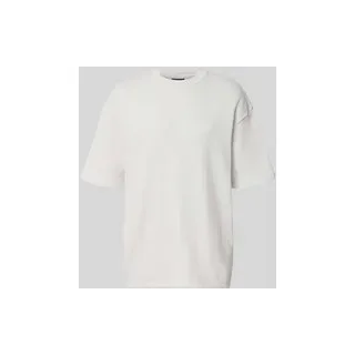 Oversized T-Shirt mit Strukturmuster, Hellgrau, XXL