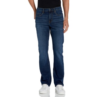 Amazon Essentials Herren Bootcut-Jeans mit schmaler Passform, Dunkelblau Vintage, 35W / 28L