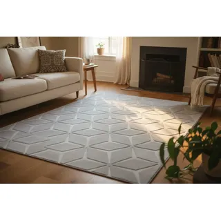 Kayoom Calma 225 Kurzflorteppich 160 x 220 cm Silber