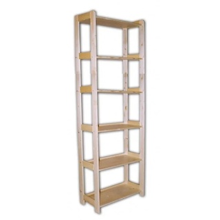 HOLZREGAL MASSIVHOLZ 43 X 68 X 204 CM, 6 FACHBÖDEN - NATUR