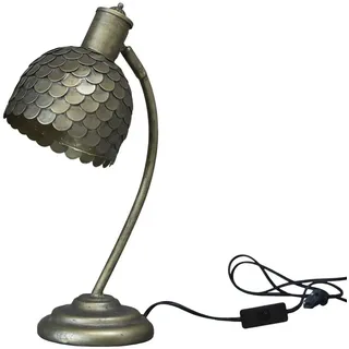 Vintagehaus Schreibtischlampe Schreibtischlampe Dragon Scales Metall in Antik Messing Tischlampe